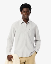 Camisa Oxford Listrada com Caimento Regular