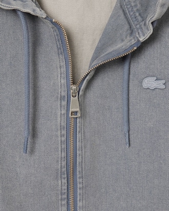 Jaqueta Masculina Jeans com Touca e Bolsos 