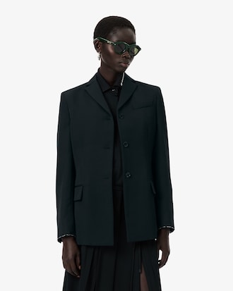 Blazer Leve de Lã Runway