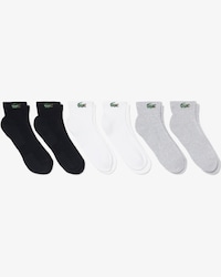 Meias Curtas Listradas de Algod&atilde;o 6 Pares