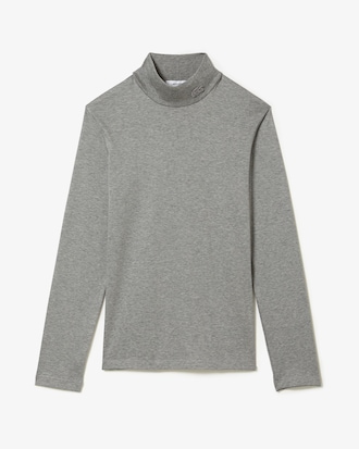 Blusa feminina em algod&atilde;o com gola alta