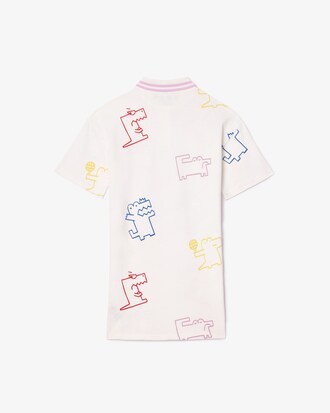 Vestido Piqu&eacute; com Estampa de Crocodilo