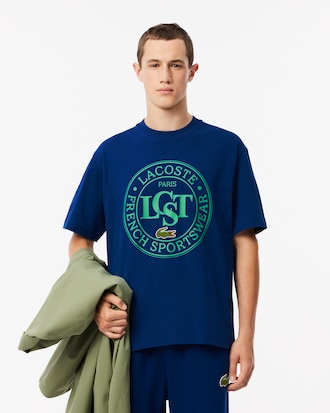 Camiseta de Algodão Pesado estampada com Caimento Solto