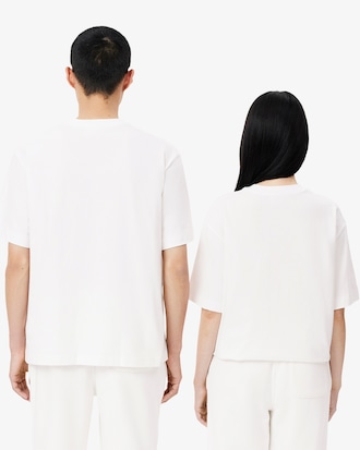 Camiseta de Algod&atilde;o Pesado com emblema e Caimento Solto