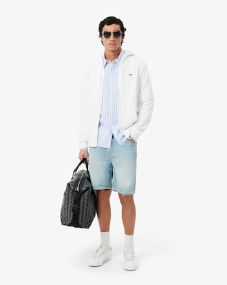 Camisa Oxford Listrada com Caimento Regular