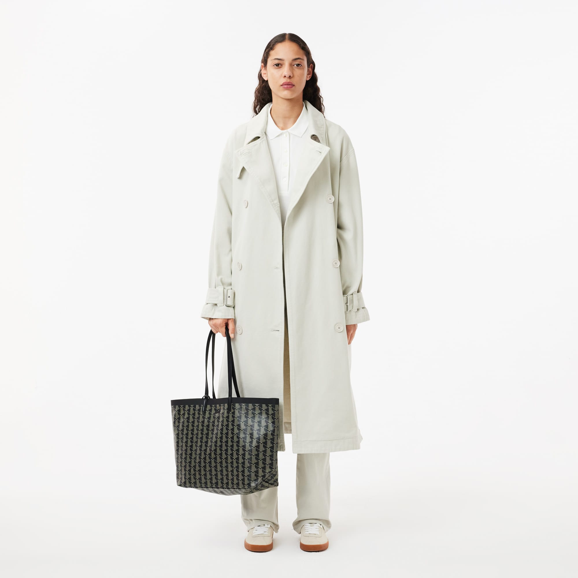 Bolsa Tote Bag Zely Média Revestida com Monograma