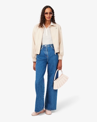 Jeans de tiro alto de corte ancho