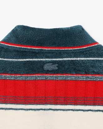Sweater con cuello polo de rayas texturizadas Runway
