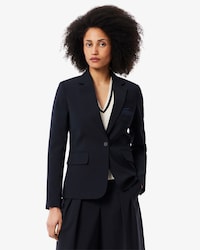 Blazer De Lana Con Logo Bordado Al Cuerpo