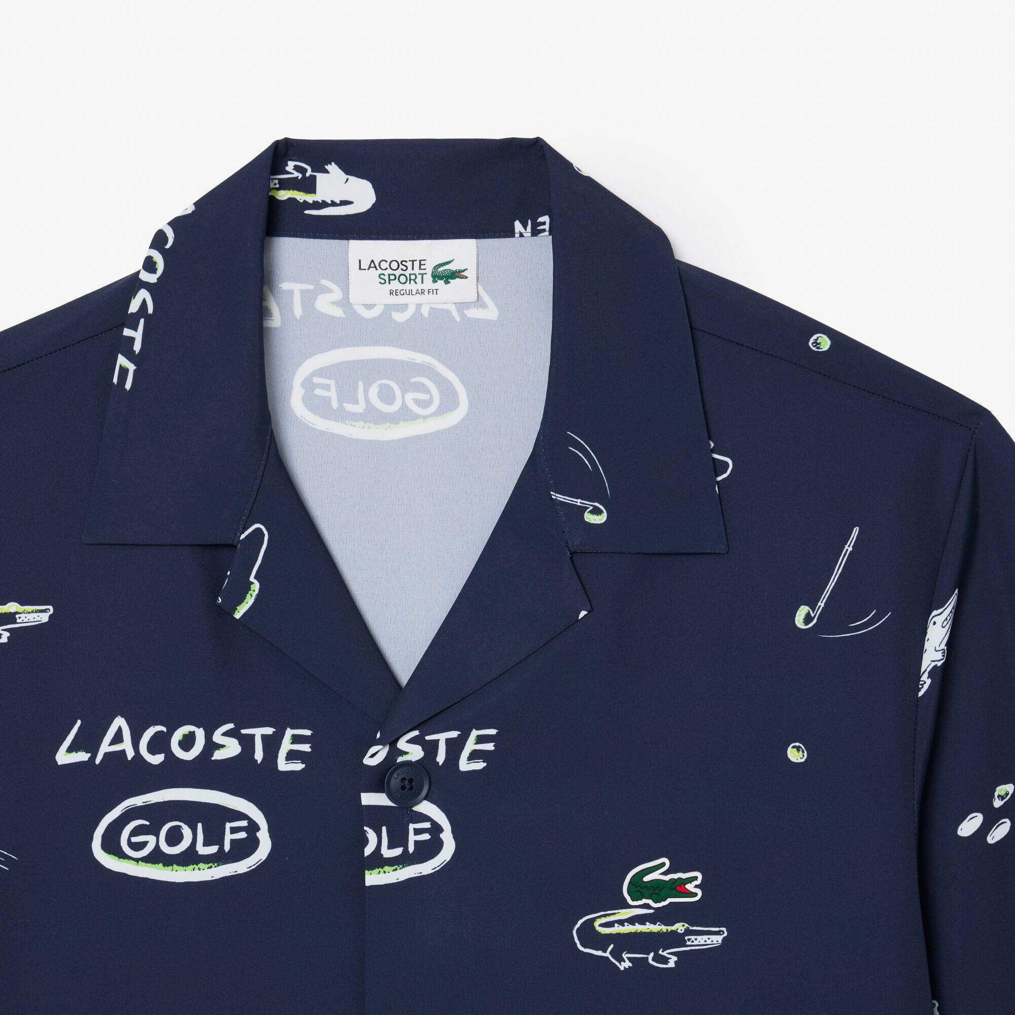 Camisa de Botão Manga Curta para Golfe Lacoste