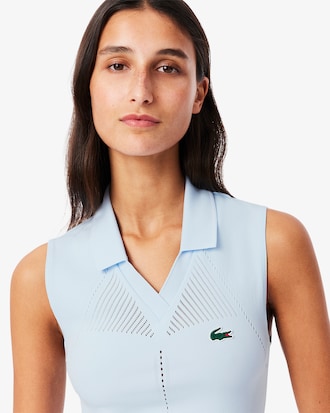 Camisa Polo para Tênis Sem Manga em Malha Elástica