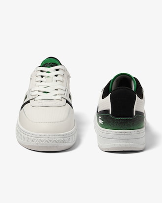 T&ecirc;nis masculino Lacoste L001 em couro com estampa efeito spray