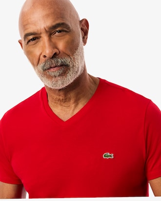 Camiseta de Algod&atilde;o Pima Leve com Gola V