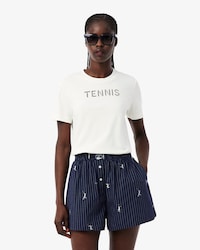 Remera con bordado de tenis