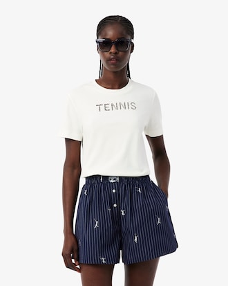Remera con bordado de tenis