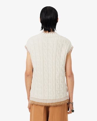 Colete de Malha de Lã com Cordões