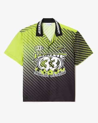 Camisa masculina Lacoste de mangas curtas com estampa xadrez ombr&eacute;