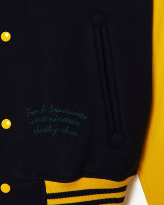 Jaqueta bicolor unissex Lacoste em lã