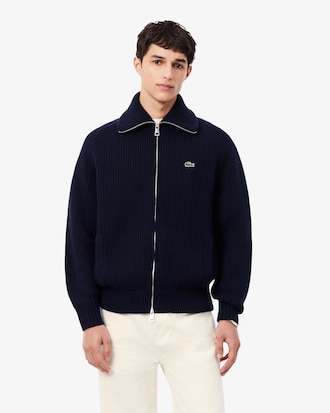 Wool High Neck Zipped Sweater