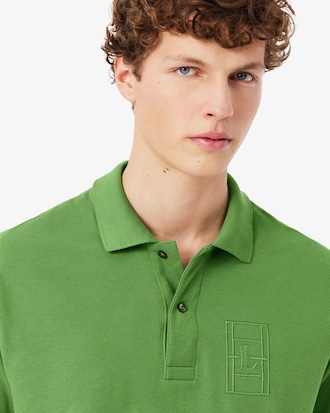 Classic Fit Embroidery Detail Petit Piqu&eacute; Polo Shirt