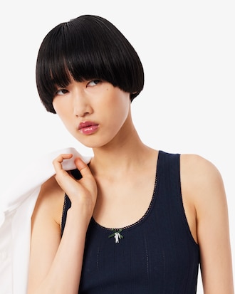 Musculosa de Algodón Pointelle Slim Fit