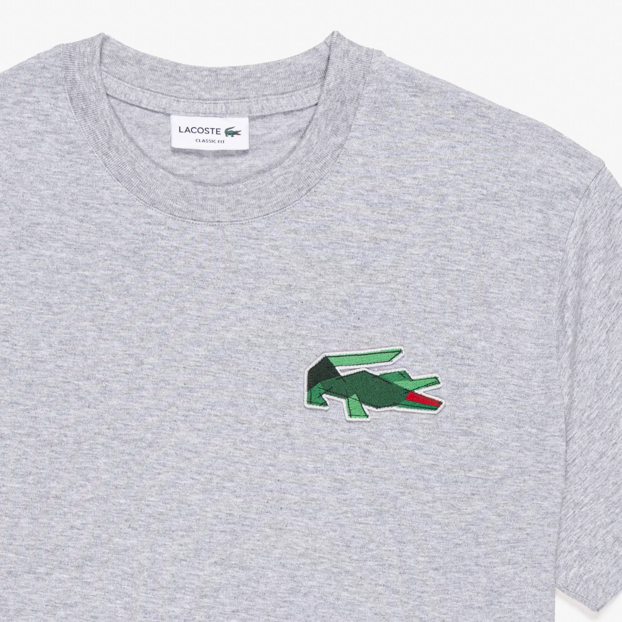 Camiseta Cinza Manga Comprida Lacoste Esporte Fino