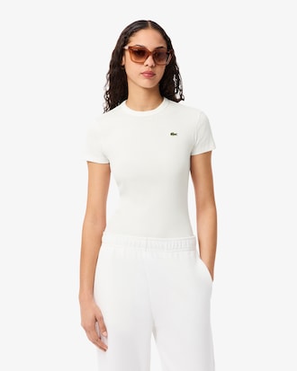 Remera De Algodón Acanalada Al Cuerpo