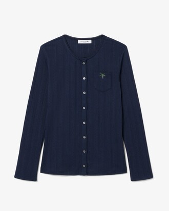 Cardig&atilde; Pointelle - Modelagem ajustada