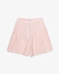 Bermudas de lino plisado oversize