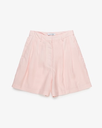 Bermudas de lino plisado oversize
