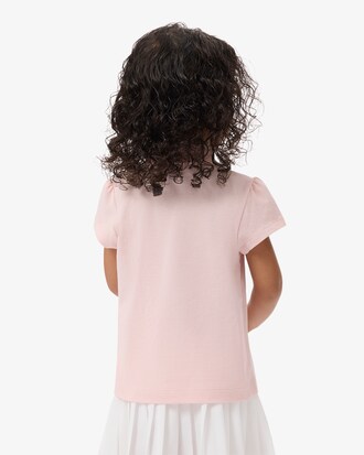 Camisa polo mini piqu&eacute; com gola scalloped