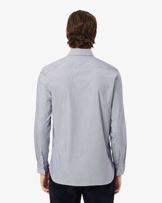 Camisa de Poplin Rayada Elastizada Slim Fit