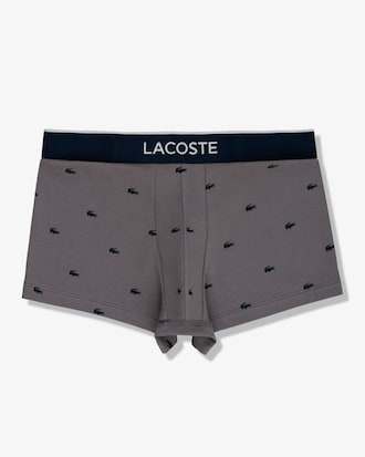 Cueca masculina Lacoste em j&eacute;rsei com estampa de minicrocodilo
