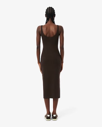 Vestido Longo Sem Mangas em Tric&ocirc; Canelado