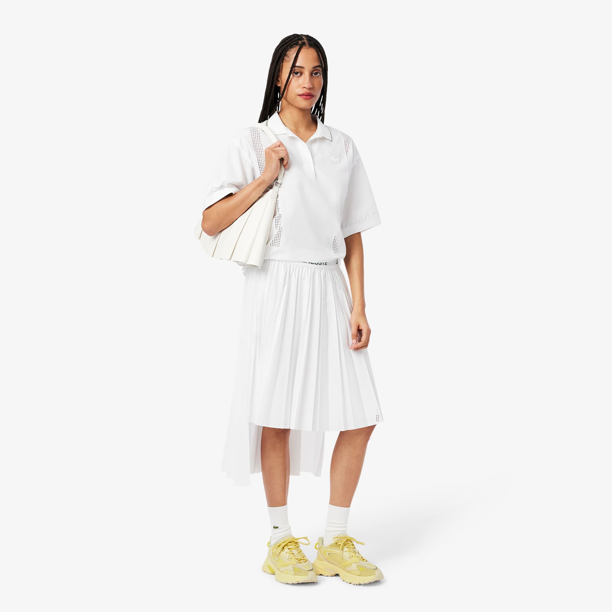 Tênis de Malha Feminino L003 Neo Shot Lacoste em Dois Tons