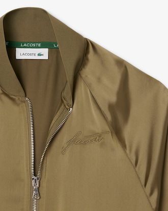 Campera Bomber Oversized de Satén Bordada