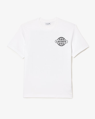 Camiseta em j&eacute;rsei de algod&atilde;o grosso estampada