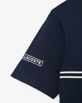 Camiseta em Malha de Algod&atilde;o Bordada e Estampada