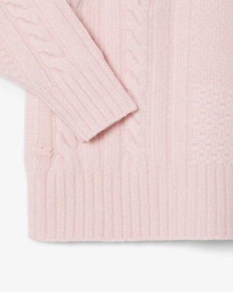 Su&eacute;ter de L&atilde; de Gola Alta com Efeito Patchwork