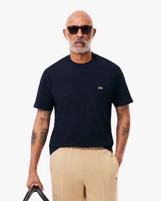 Camiseta de Algodão com Bolso no Peito
