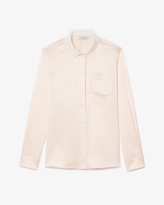 Camisa Slim Fit com Gola Canelada em Tecido Fluido