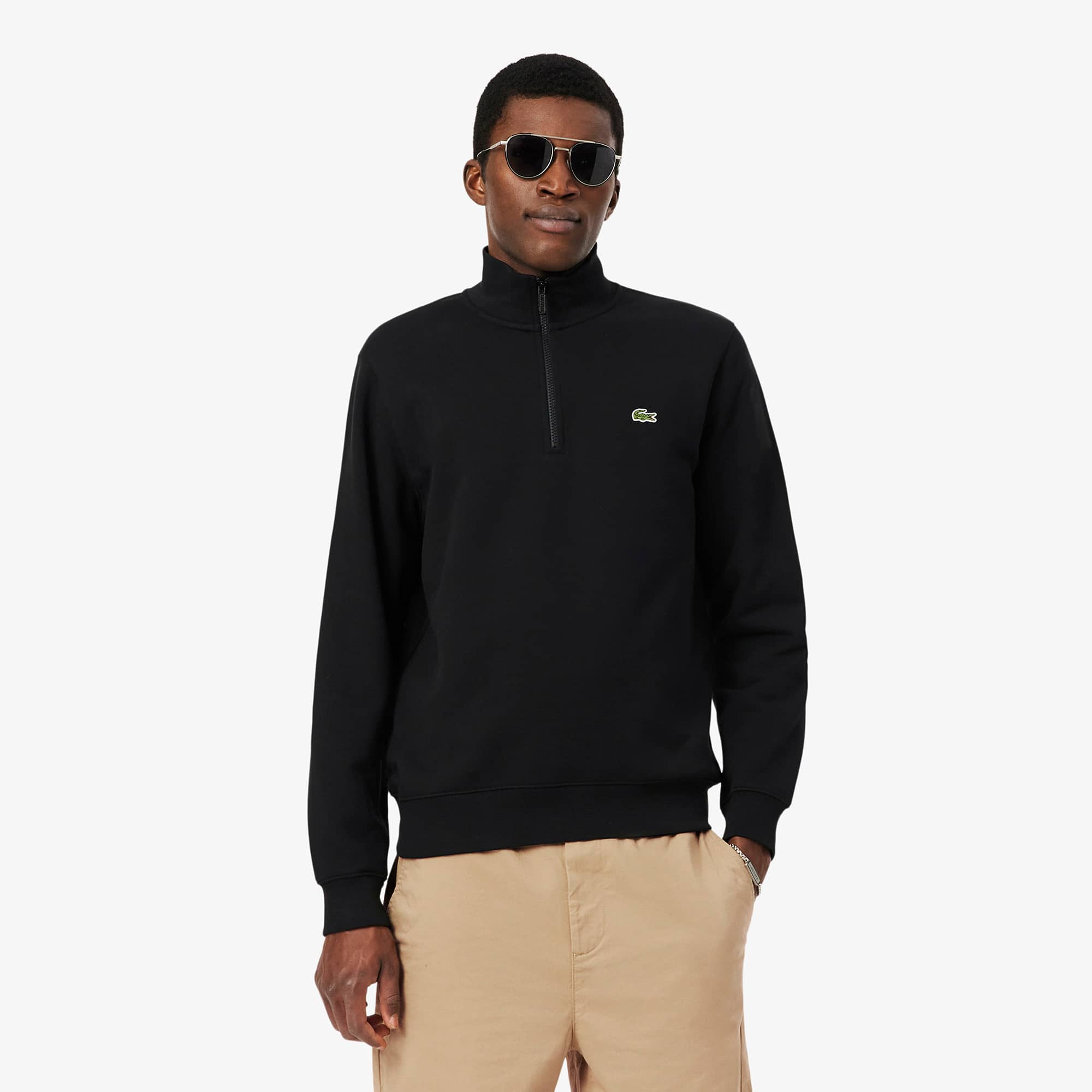 Moletom com Ziper Masculino Lacoste em French Terry