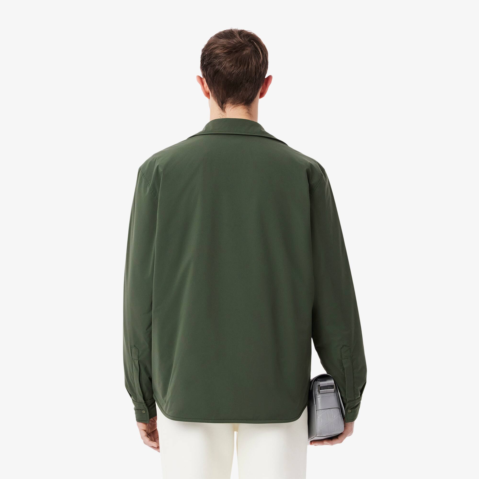スカーフライトシャツブルゾン Camisa Masculina Manga Longa Listrada de Poliéster Resistente À