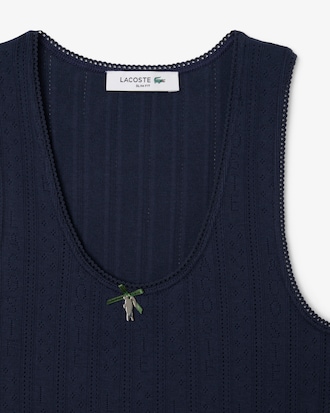 Musculosa de Algodón Pointelle Slim Fit