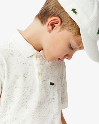 Polo em Mini Piqué com Estampa Floral