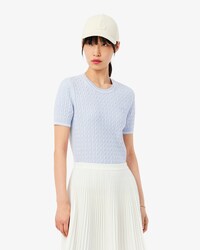 Su&eacute;ter Tricotado em Tran&ccedil;as de Manga Curta