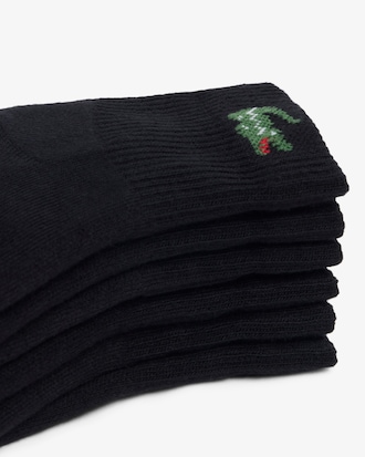 Meias Curtas Listradas de Algod&atilde;o 6 Pares