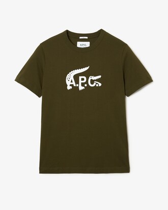 Camiseta unissex Lacoste x A.P.C em j&eacute;rsei