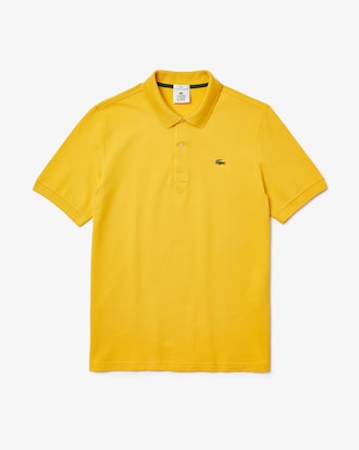 Polo unissex Lacoste LIVE Standard Fit em piqu&eacute; de algod&atilde;o com stretch