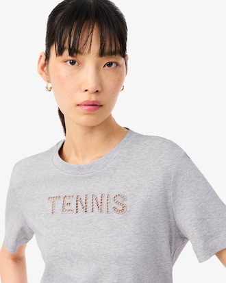 Remera con bordado de tenis
